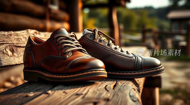 新片场素材  棕色皮鞋
