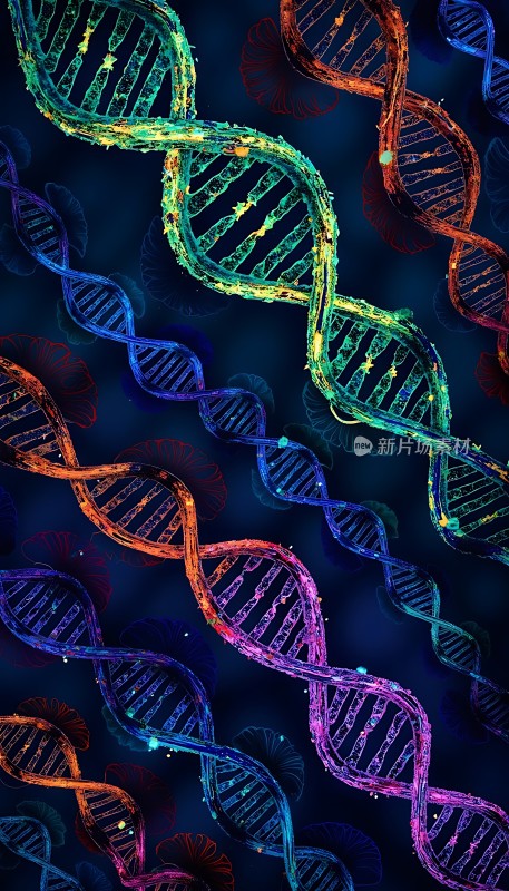 多彩DNA螺旋结构