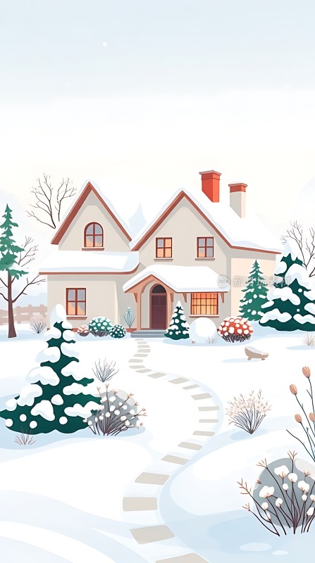 雪中小屋温馨家园