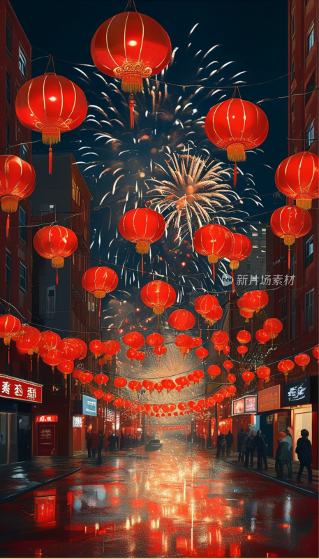 中国春节烟花背景