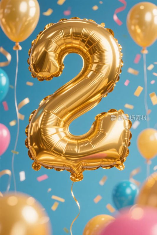 数字气球庆祝
