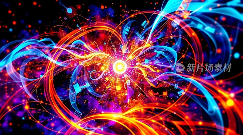新片场素材炫彩光晕交织