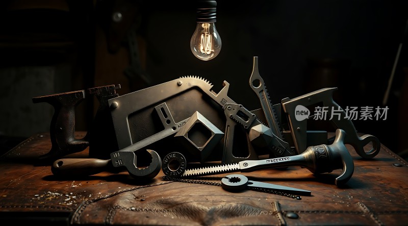 复古工具集金属与皮革的碰撞