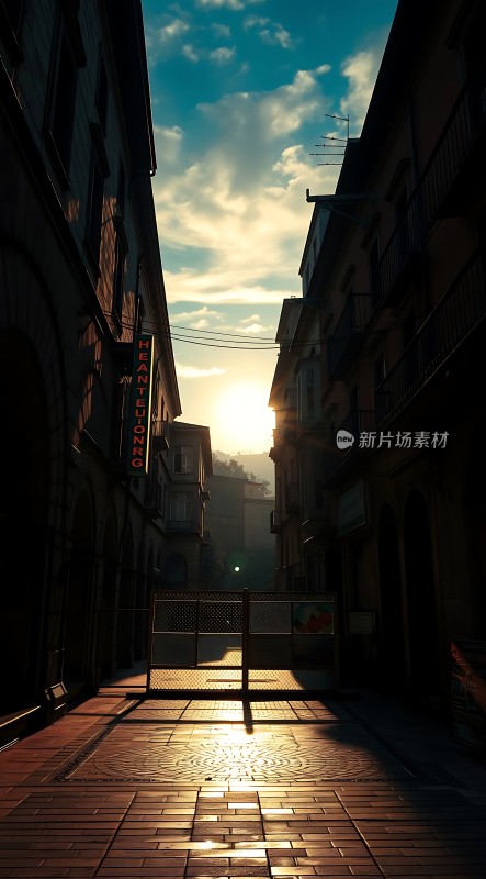 晨曦中的城市街道