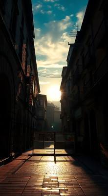 晨曦中的城市街道 晨曦中的城市街道