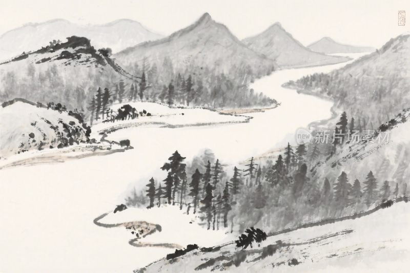 水墨山水风景国画