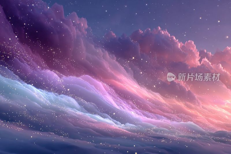 梦幻绚丽的星空云海景观
