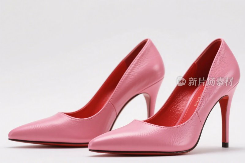 粉色细跟女高跟鞋