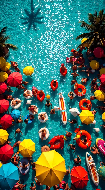 夏日泳池派对色彩缤纷热闹非凡