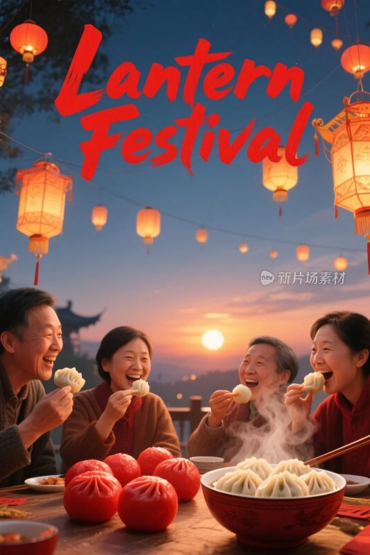 元宵节灯笼团聚