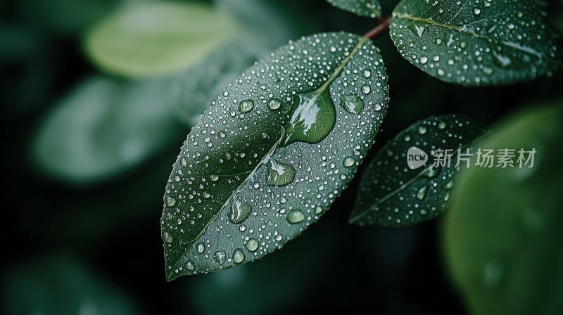 绿叶上的水珠13雨后清晨的绿叶