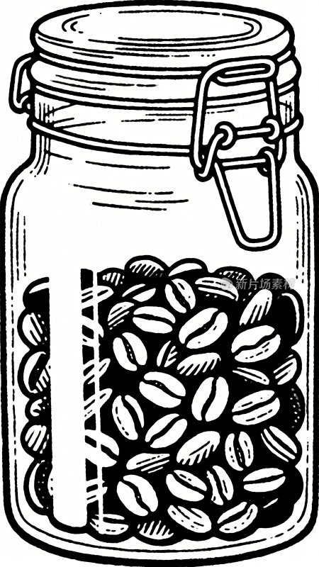 罐装咖啡豆插画