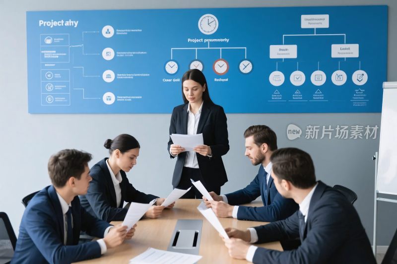 商务团队会议讨论场景