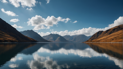 山倒映在湖水中风景图片