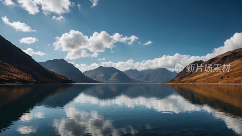 山倒映在湖水中风景图片