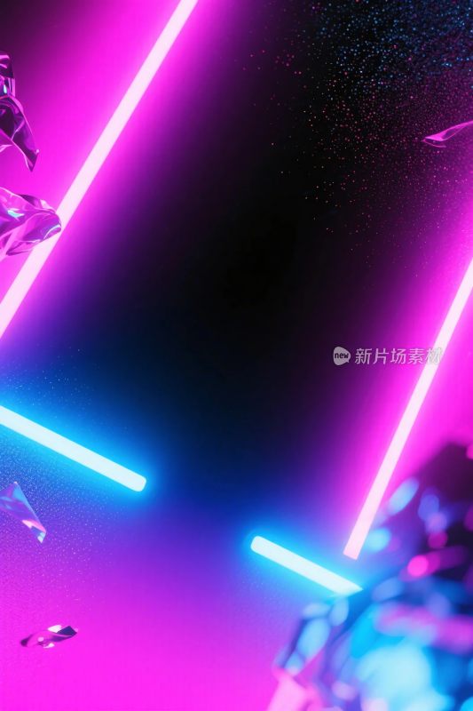 霓虹光影未来插画