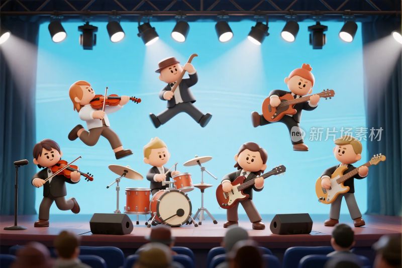 卡通乐队舞台演奏