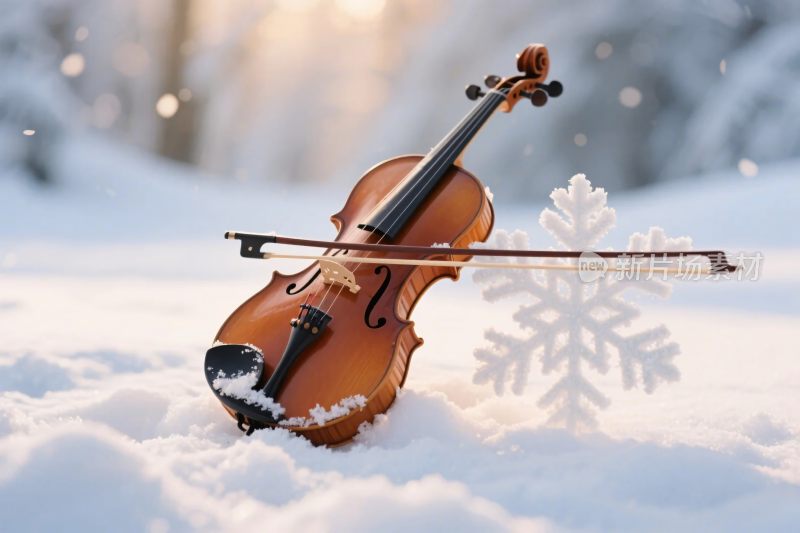 雪地里的提琴与小雪花