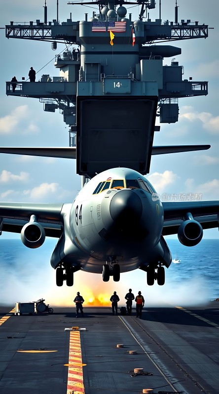航母甲板上的壮丽起飞瞬间