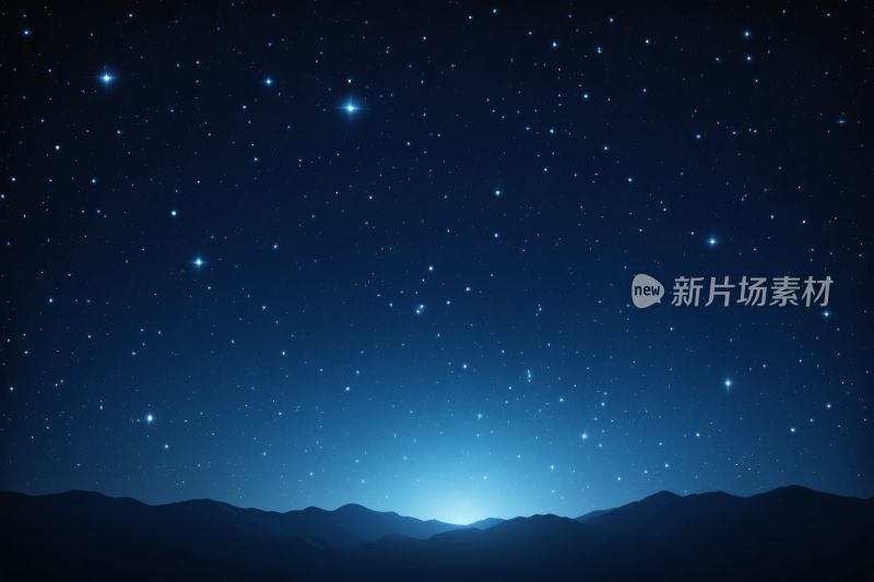 星空夜空星星和山脉高清背景图片