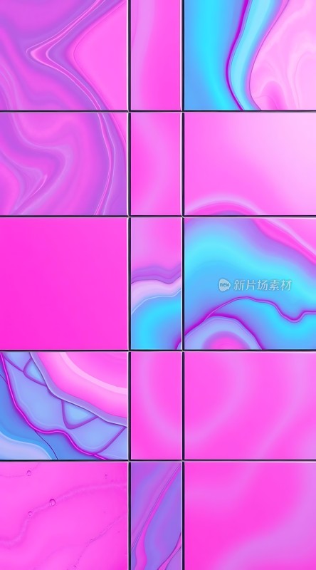 粉蓝渐变艺术拼图