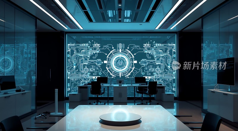 科技感会议室未来主义设计风格