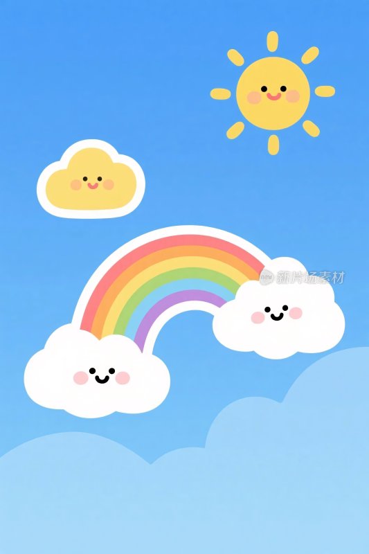 卡通天气元素插画
