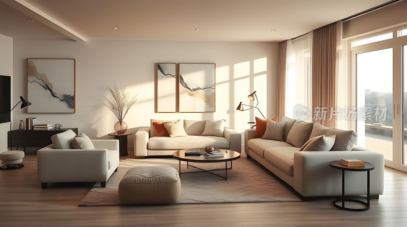 现代简约客厅温馨舒适生活空间