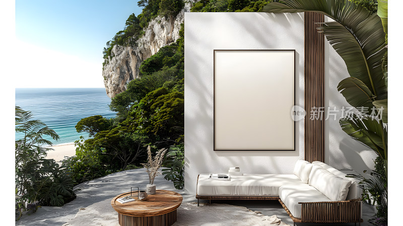 享有海景现代休息区