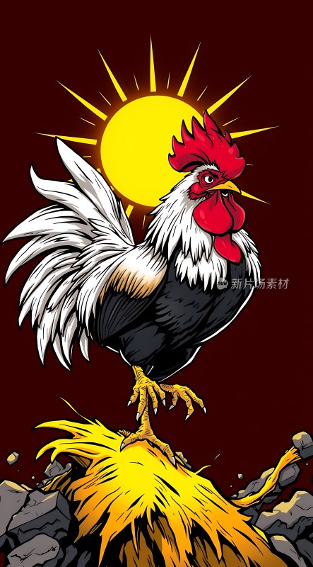 雄鸡报晓迎朝阳