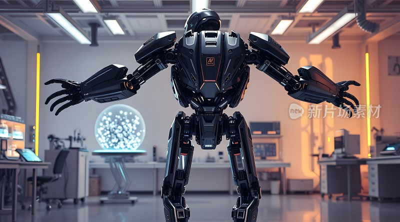 未来科技实验室中的智能机器人