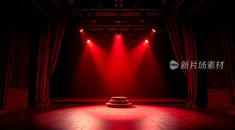 舞台灯光下的红毯秀