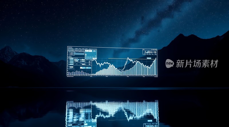 新片场素材夜幕下的股票市场数据分析