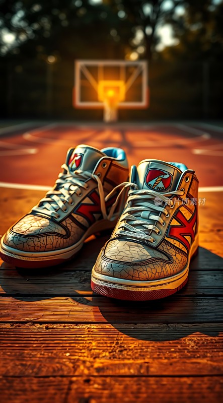 篮球场上的运动鞋