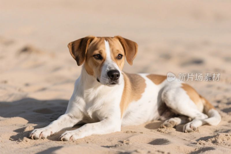 沙滩上的小狗