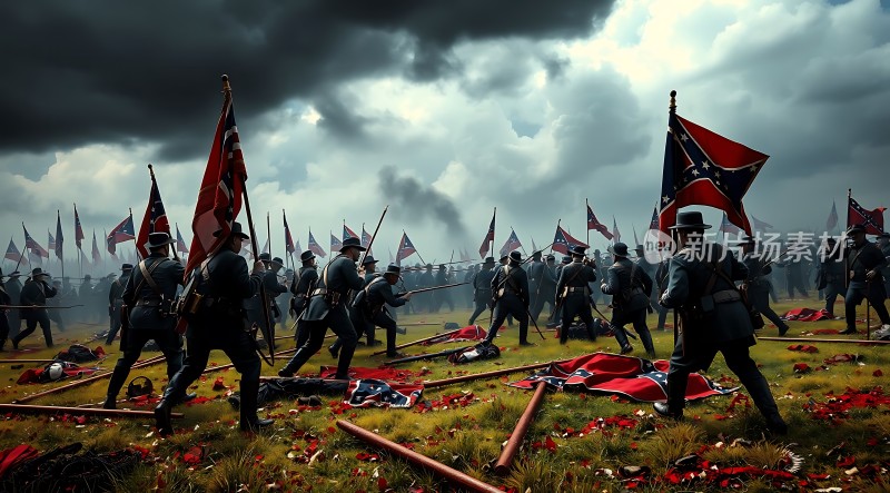 南北战争战场上的激烈战斗
