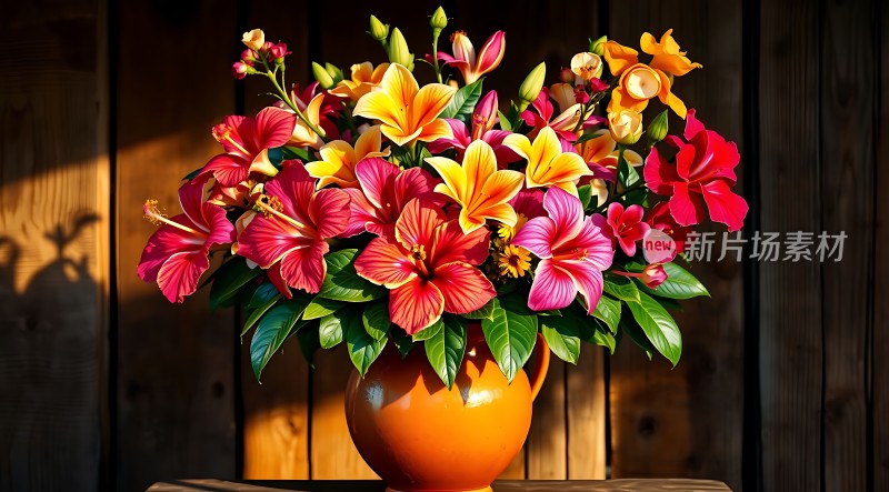 阳光下的多彩花艺