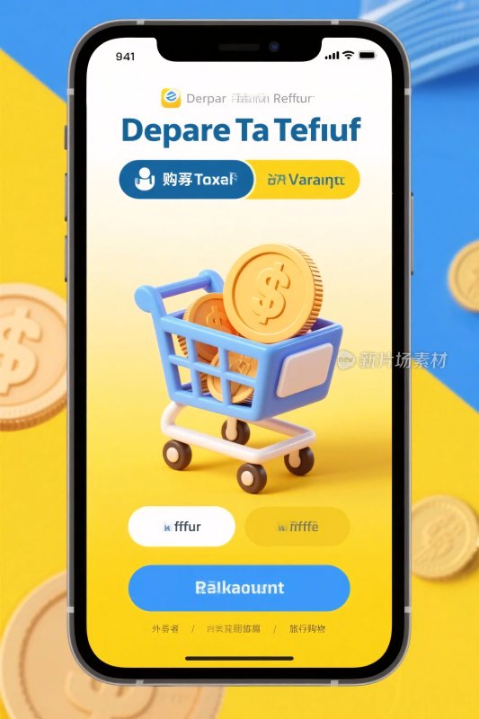 手机购物界面插画