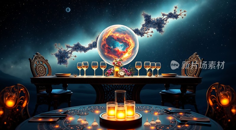 星空下的浪漫晚餐