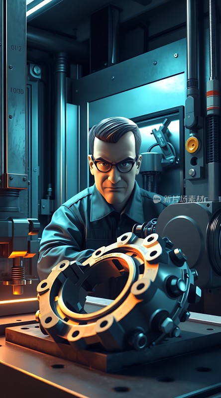 机械师专注检查精密零件