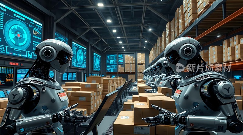 未来仓库智能机器人高效工作