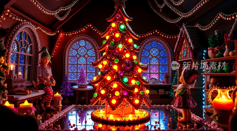 圣诞树下的温馨时光