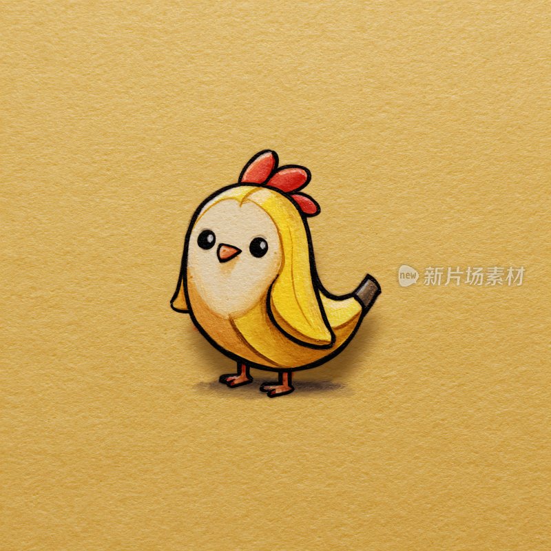可爱卡通小黄鸡插画