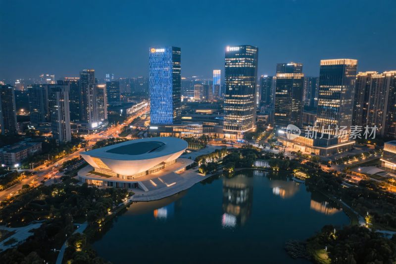 现代城市夜景建筑