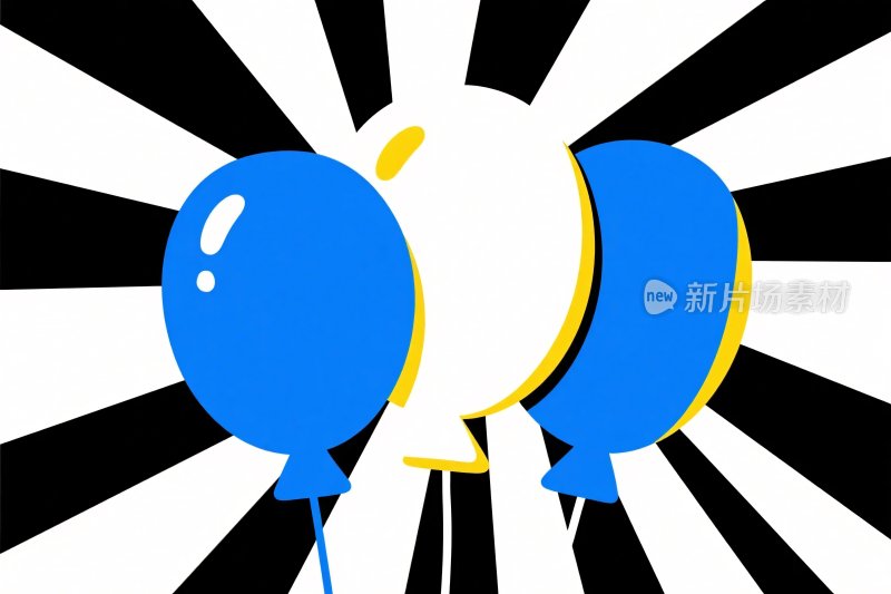 彩色气球放射线插画