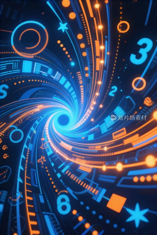 科技风漩涡数字图
