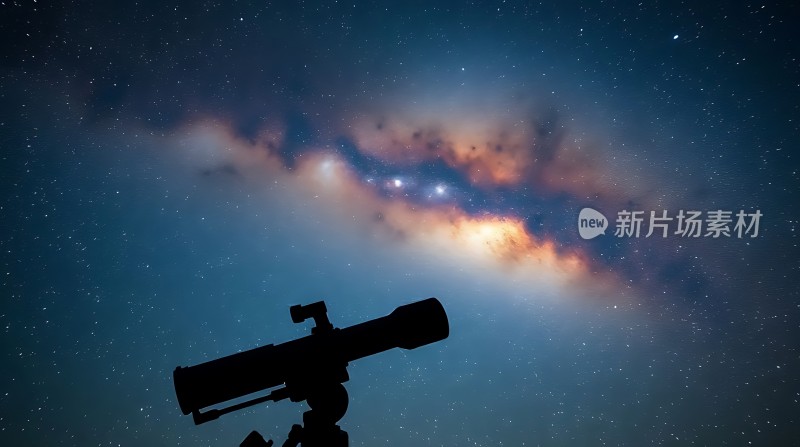 夜空下的望远镜探索宇宙奥秘