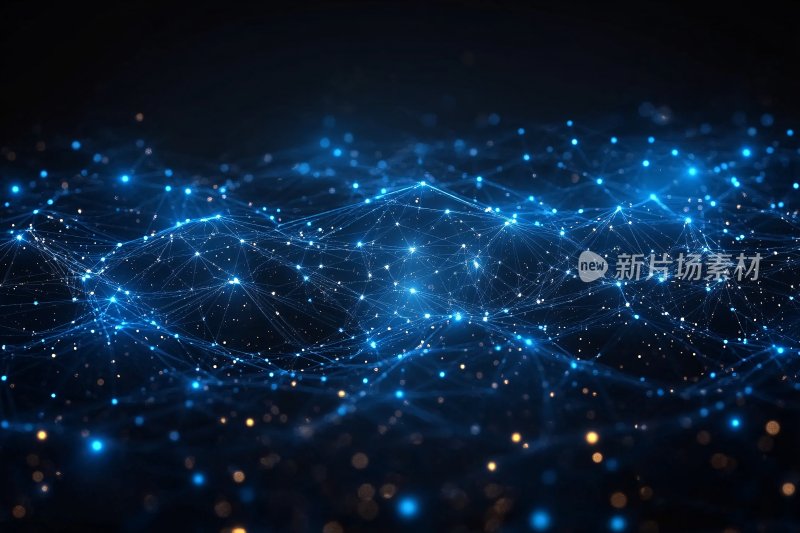 蓝色科技感点线网络背景