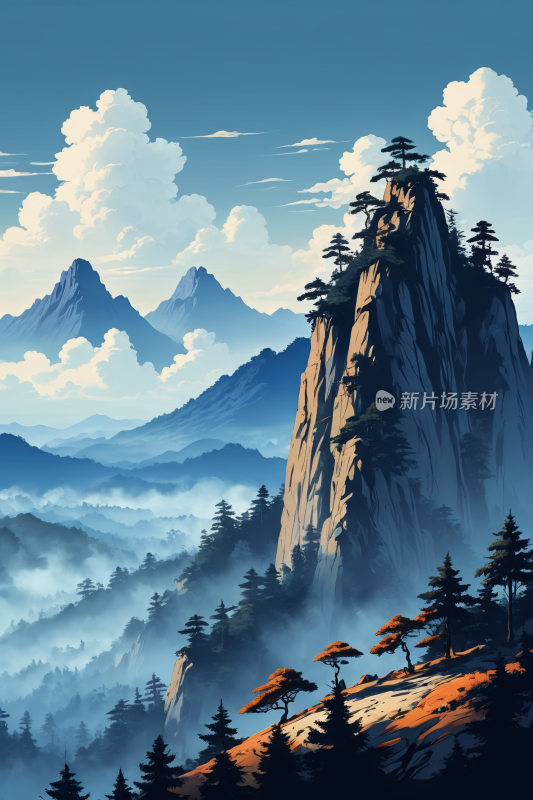 天空背景山高清风景插图片