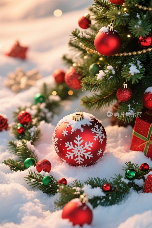 圣诞雪景装饰图